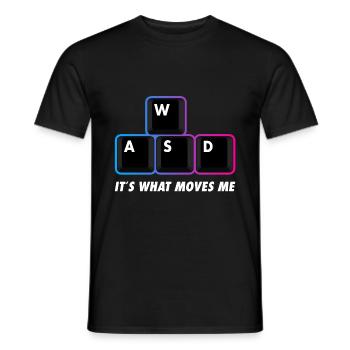 WASD It's What Moves Me Funny Gamer Gamers Gaming - Men's T-Shirt - black - Front - AI Model Male 178 light (178cm)