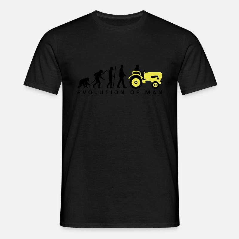 evolution_bauer_mit_traktor_032013_a_2c - Männer T-Shirt - Schwarz
