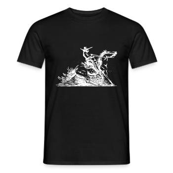 Cheval Rodeo Western - T-shirt homme - noir - Devant - AI Model Male 178 light (178cm)