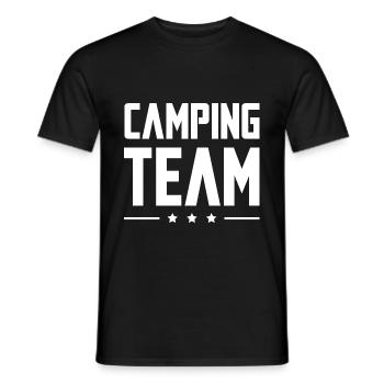 Camping Team - Männer T-Shirt - Schwarz - Vorne - AI Model Male 178 light (178cm)