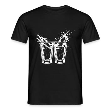 Verre à tequila - T-shirt homme - noir - Devant - AI Model Male 178 light (178cm)