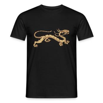 Golden Dragon T-Shirt - The Dragons Gift Idea - Men's T-Shirt - black - Front - AI Model Male 178 light (178cm)