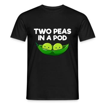 Two peas in a pod couples parents twins friends - Men's T-Shirt - black - Front - AI Model Male 178 light (178cm)