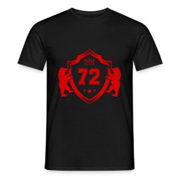72 Zahl Wappen - Männer T-Shirt - Schwarz - Vorne - AI Model Male 178 light (178cm)