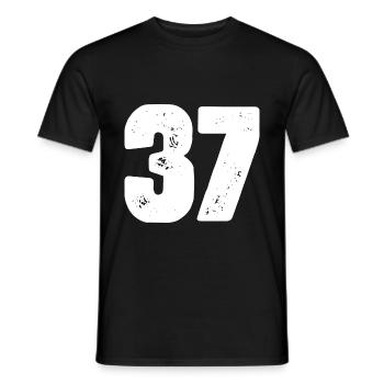 37 Numéro maillot - T-shirt homme - noir - Devant - AI Model Male 178 light (178cm)