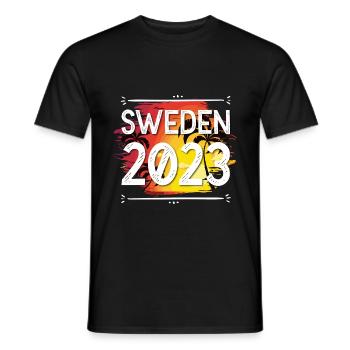 Suède 2023 - T-shirt homme - noir - Devant - AI Model Male 178 light (178cm)