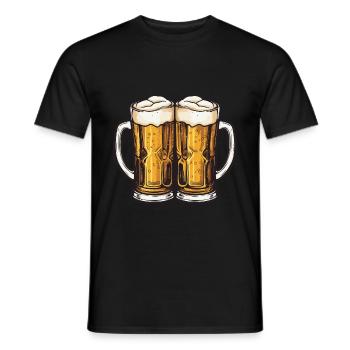 Beer Mug Beer Toast - Men's T-Shirt - black - Front - AI Model Male 178 light (178cm)