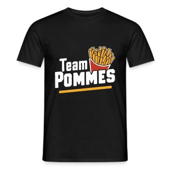 Frites, frites, restauration rapide - T-shirt homme - noir - Devant - AI Model Male 178 light (178cm)