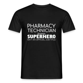 Pharmacy technician Superhero - Men's T-Shirt - black - Front - AI Model Male 178 light (178cm)