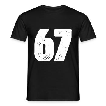 67 Maillot numéro - T-shirt homme - noir - Devant - AI Model Male 178 light (178cm)