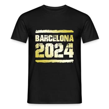 Barcelone 2024 Médaille d’or - T-shirt homme - noir - Devant - AI Model Male 178 light (178cm)