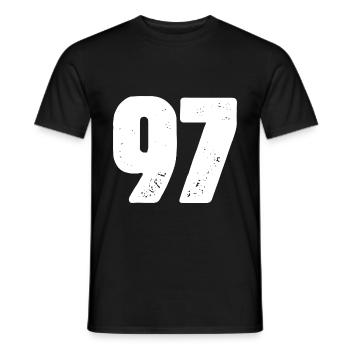 97 Number jersey - Men's T-Shirt - black - Front - AI Model Male 178 light (178cm)