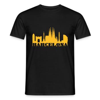 Skyline Barcelona Spain - Men's T-Shirt - black - Front - AI Model Male 178 light (178cm)