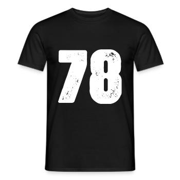 78 Number jersey - Men's T-Shirt - black - Front - AI Model Male 178 light (178cm)