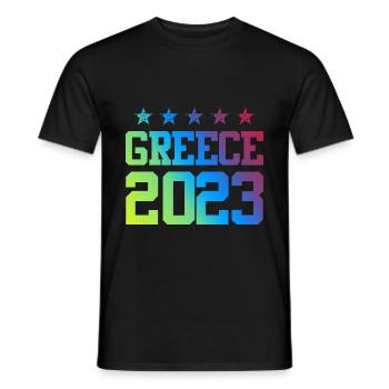 Grèce 2023 - T-shirt homme - noir - Devant - AI Model Male 178 light (178cm)