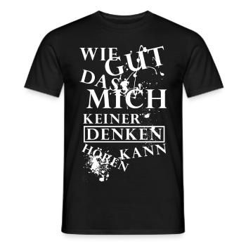 Wie gut dass mich keiner denken hoeren kann - V2 - Männer T-Shirt - Schwarz - Vorne - AI Model Male 178 light (178cm)