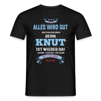 Alles wird gut denn Knut Ist da T-Shirt - Männer T-Shirt - Schwarz - Vorne - AI Model Male 178 light (178cm)