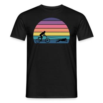 Bikejoring DogScooting Dog Sport Bike Bicycle Ride - T-shirt homme - noir - Devant - AI Model Male 178 light (178cm)