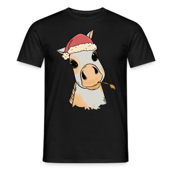 Poulain bébé Noël cadeau de Noël cheval fou - T-shirt homme - noir - Devant - AI Model Male 178 light (178cm)
