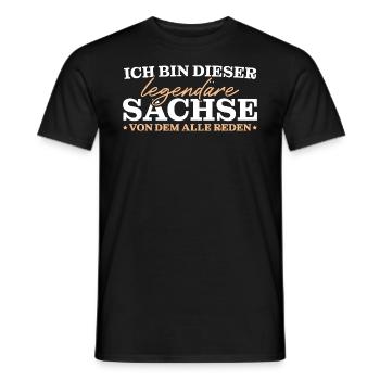 Sächsischer Dialekt Legendärer Sachse - Männer T-Shirt - Schwarz - Vorne - AI Model Male 178 light (178cm)