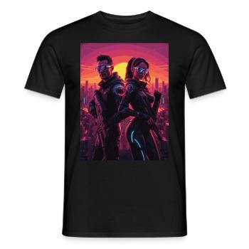 cyber 08 - Männer T-Shirt - Schwarz - Vorne - AI Model Male 178 light (178cm)