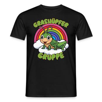 Süßes Grashüpfergruppe Kindergarten Gruppentier - Männer T-Shirt - Schwarz - Vorne - AI Model Male 178 light (178cm)