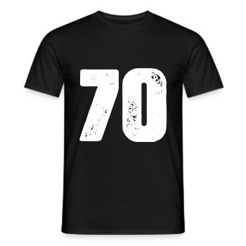 70 Number jersey - Men's T-Shirt - black - Front - AI Model Male 178 light (178cm)
