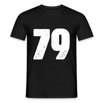 79 Number jersey - Men's T-Shirt - black - Front - AI Model Male 178 light (178cm)