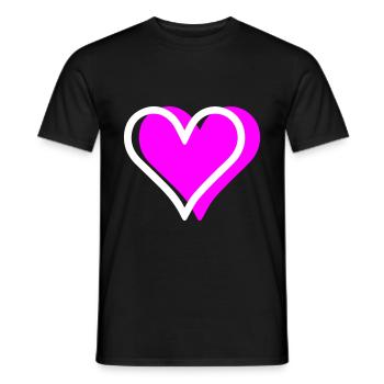 Symbole de l’amour du cœur - T-shirt homme - noir - Devant - AI Model Male 178 light (178cm)