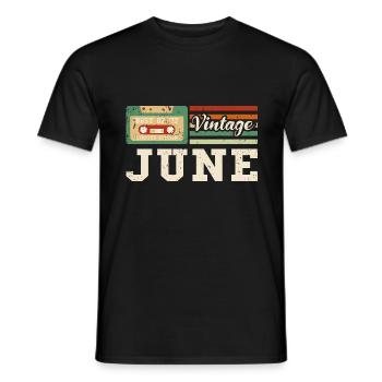 46ème anniversaire Juin Millésime 1977 Millésime - T-shirt homme - noir - Devant - AI Model Male 178 light (178cm)