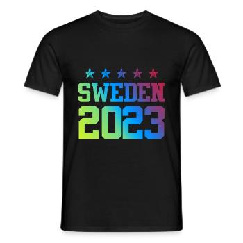 Suède 2023 - T-shirt homme - noir - Devant - AI Model Male 178 light (178cm)