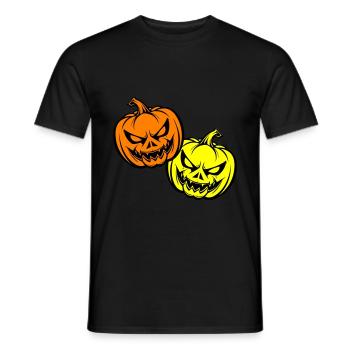 Halloween Creepy Pumpkin Face - Men's T-Shirt - black - Front - AI Model Male 178 light (178cm)