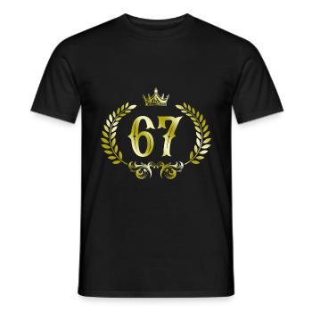 67 Zahl Kranz - Männer T-Shirt - Schwarz - Vorne - AI Model Male 178 light (178cm)