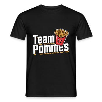 Frites, frites, restauration rapide - T-shirt homme - noir - Devant - AI Model Male 178 light (178cm)
