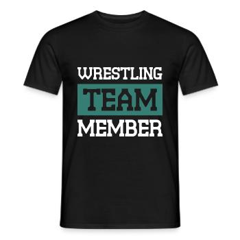 Wrestling Team - Men's T-Shirt - black - Front - AI Model Male 178 light (178cm)