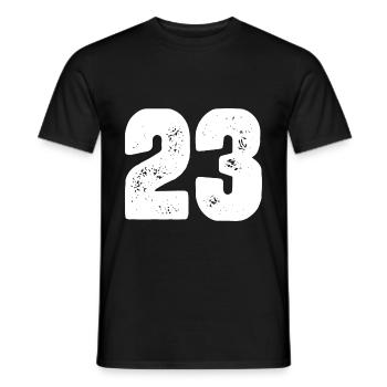 23 Maillot numéro - T-shirt homme - noir - Devant - AI Model Male 178 light (178cm)
