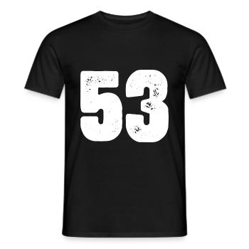 53 Numéro maillot - T-shirt homme - noir - Devant - AI Model Male 178 light (178cm)