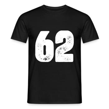 62 Number jersey - Men's T-Shirt - black - Front - AI Model Male 178 light (178cm)