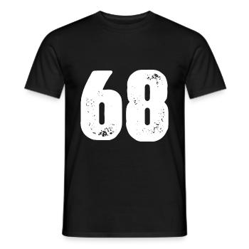 68 Maillot numéro - T-shirt homme - noir - Devant - AI Model Male 178 light (178cm)