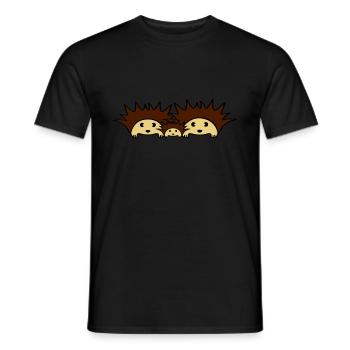 Cute Hedgehog Family - T-shirt homme - noir - Devant - AI Model Male 178 light (178cm)