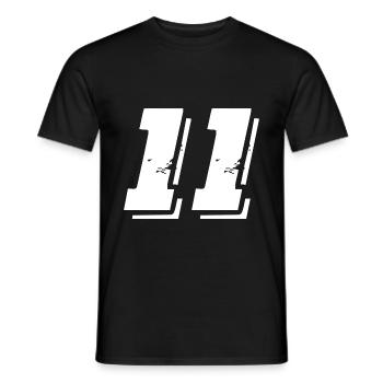 11 Zahl Symbol - Männer T-Shirt - Schwarz - Vorne - AI Model Male 178 light (178cm)