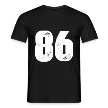 86 Number jersey - Men's T-Shirt - black - Front - AI Model Male 178 light (178cm)