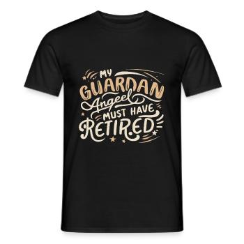 Lustiger Spruch Schutzengel - Männer T-Shirt - Schwarz - Vorne - AI Model Male 178 light (178cm)