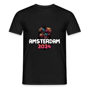 Amsterdam 2024 Holiday Trip Colorful - Men's T-Shirt - black - Front - AI Model Male 178 light (178cm)