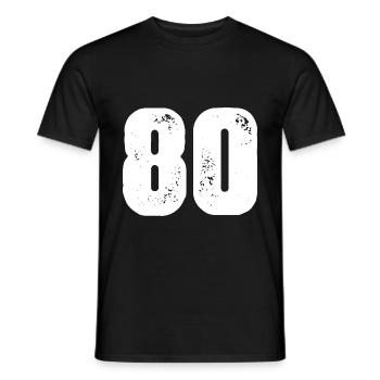 Maillot 80 numéro - T-shirt homme - noir - Devant - AI Model Male 178 light (178cm)