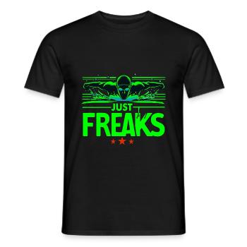 Swim Schwimmen Schwimm Sport Tri - Just Freaks ® - Männer T-Shirt - Schwarz - Vorne - AI Model Male 178 light (178cm)