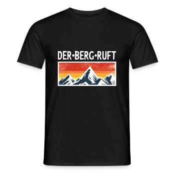 Der Berg Ruft Berge Spruch Sprüche Retro Geschenk - Männer T-Shirt - Schwarz - Vorne - AI Model Male 178 light (178cm)