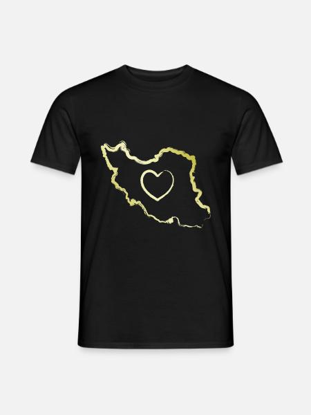 iran land herz liebe persian - Männer T-Shirt - Schwarz