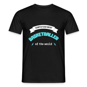 Gift basketball basketball funny sport passion - Men's T-Shirt - black - Front - AI Model Male 178 light (178cm)