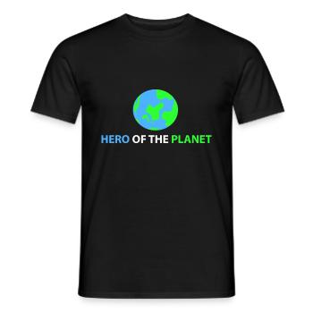 Planetens helt - Mænd T-shirt - sort - Foran - AI Model Male 178 light (178cm)